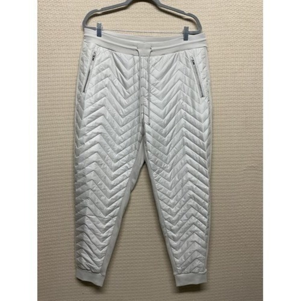 NWOT Athleta Beige/Tan Fleece Lined Apres Ski Down Jogger Pants Women 16 Vietnam